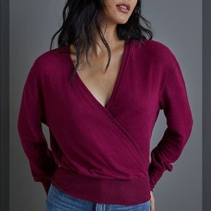 NWT Anthropologie Rocio Surplus Top Wrap / V Neck design Small Jewel-toned